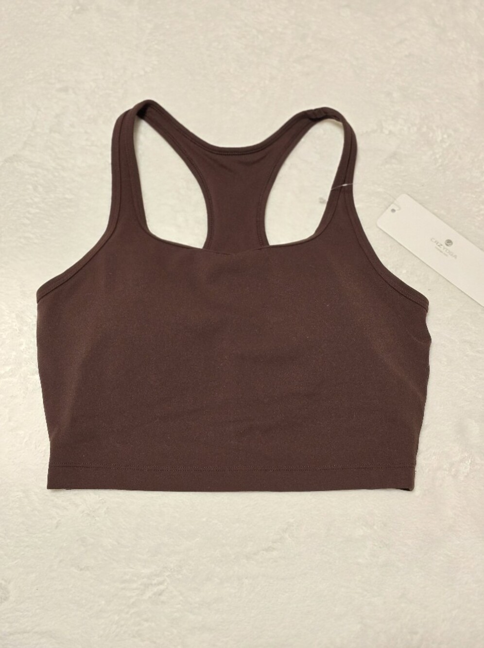 CRZ YOGA Brown Racerback Sports Bra Padded